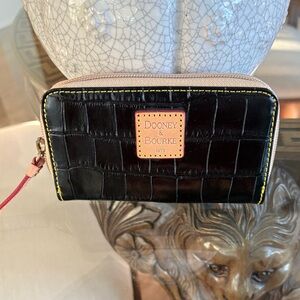 🖤🖤DOINEY & BOURKE SMALL BLACK CROC EMBOSSED WALLET!🖤🖤